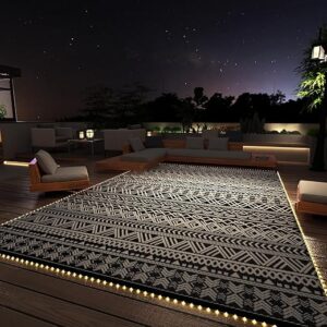 MontVoo Outdoor Rug Carpet 6x9 Ft With LED