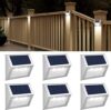 JSOT Outdoor Solar Powered Deck Lights, 6 Pack