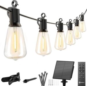 Brightown Outdoor Solar String Lights, 58FT, ST38 LED