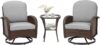 PIZZELLO Outdoor Swivel Wicker Rocking Chair Set