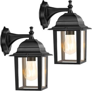 PARTPHONER Outdoor Wall Lights, Black Porch Sconce