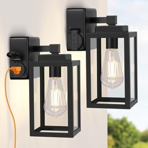 WIHTU Outdoor Wall Sconce With GFCI Outlet
