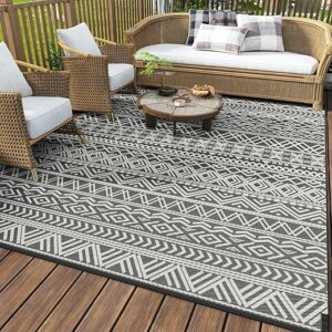 MontVoo Outdoor Waterproof Reversible Patio Rug 5×8
