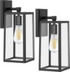 PARTPHONER Outdoor Waterproof Wall Sconce, Black Aluminum