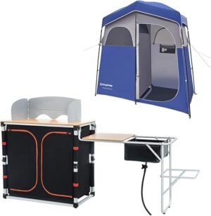 KingCamp Oversize Outdoor Shower Tent With Kitchen Table
