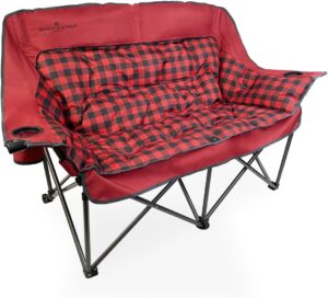 Black Sierra Equipment Oversized Plush Camping Sofa, Portable Loveseat