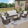 MIXPATIO Oversized Wicker Sofa Set With Chairs