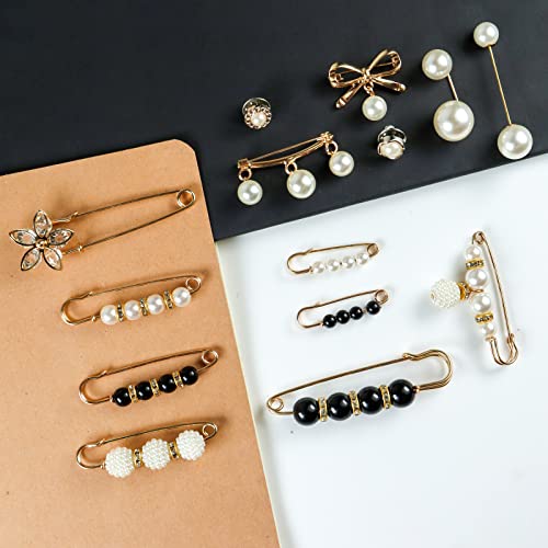OYANIMO Pearl Brooch Pins Faux Rhinestones Decor - Image 3