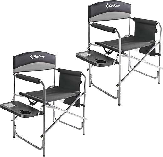 KingCamp Padded Outdoor Director Chair, Grey (2-Pack)