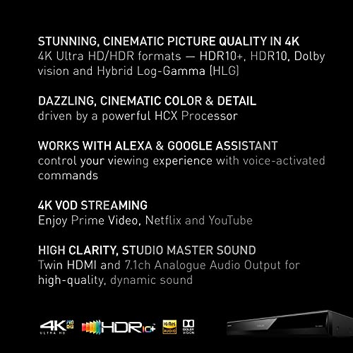 Panasonic 4K Blu Ray Player, Dolby Vision, HDR10+ - DP-UB820-K - Image 2