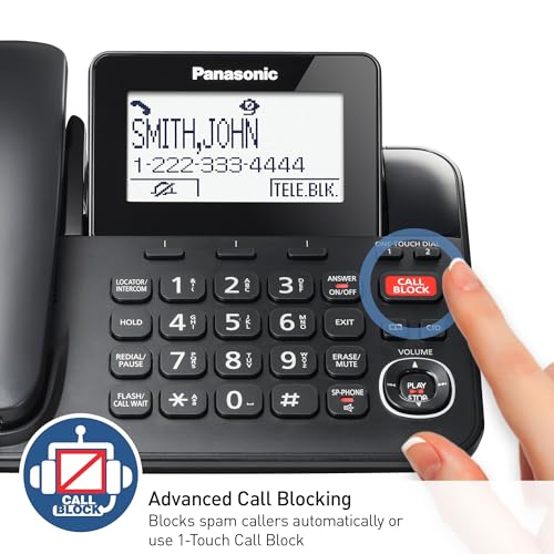 Panasonic Corded/Cordless Phone With Call Block KX-TGF852B - Image 3
