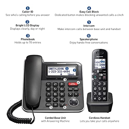 Panasonic Expandable Corded/Cordless Phone System KX-TGB850B - Image 3