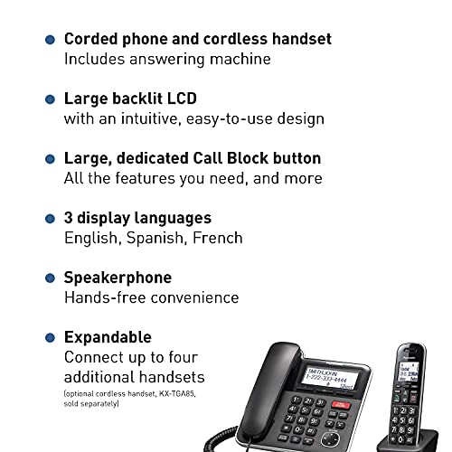 Panasonic Expandable Corded/Cordless Phone System KX-TGB850B - Image 2