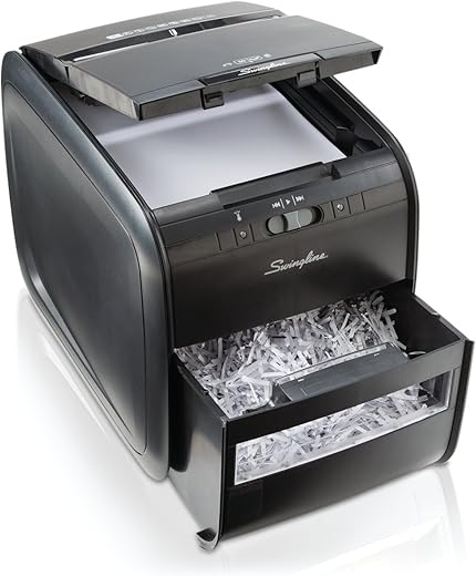 GBC Paper Shredder, Stack-and-Shred 60X, Cross-Cut, Black (1757572)