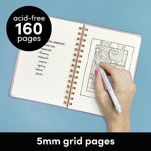 PAPERAGE Graph Paper Spiral Notebook, Olive Green, 160 Pages - Image 4