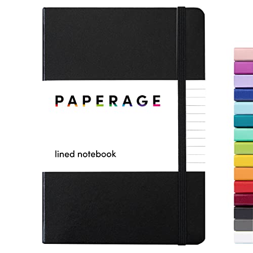 PAPERAGE Lined Journal Notebook, Black, 160 Pages Bundle - Image 2