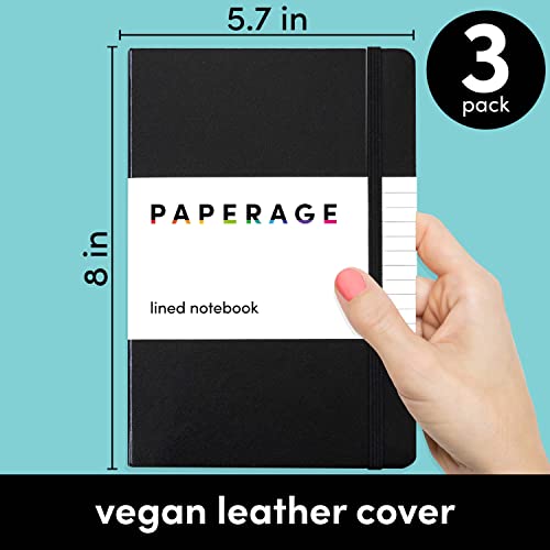 PAPERAGE Lined Journal Notebooks, 3 Pack, Hardcover - Image 2