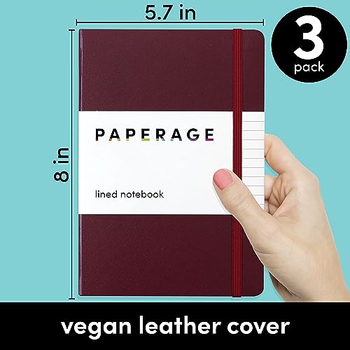PAPERAGE Lined Journal Notebooks, 3 Pack, Hardcover - Image 2