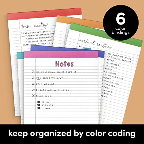 PAPERAGE Lined Legal Pads, Rainbow, 6 Pack - Image 3