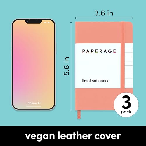 PAPERAGE Lined Pocket Journal Notebook, 3 Pack - Image 2