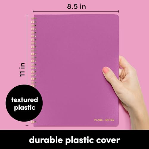 PAPERAGE Undated Daily Planner Notebook, Raspberry - Image 2