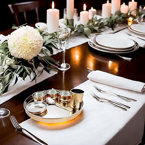PARIJAT HANDICRAFT Indian Dinnerware Stainless Steel Set - Image 2
