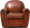 Pasargad Home Paris Club Leather Upholstered Armchair – Brown