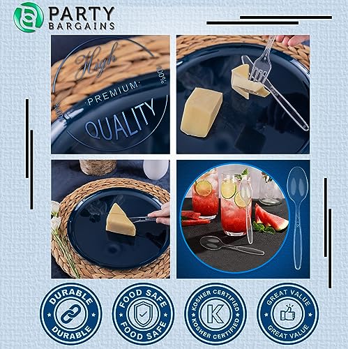 PARTY BARGAINS Sapphire Design Clear Disposable Cutlery Set - Image 3