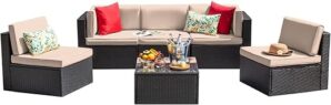 Devoko Patio Furniture Set: 6-Piece Outdoor Sectional