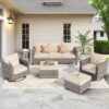 ovios Patio Furniture Set: 6 Piece Wicker Sofa