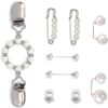 ROPAKED Pearl Waist Brooch Pins Dress Clips