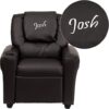 Flash Furniture Personalized LeatherSoft Kids Recliner With Cup Holder