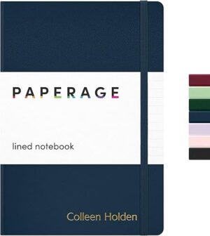 PAPERAGE Personalized Lined Journal Notebook, 160 Pages