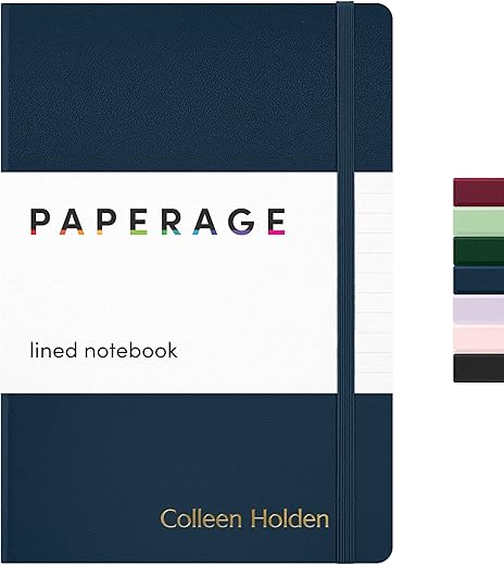 PAPERAGE Personalized Lined Journal Notebook, 160 Pages