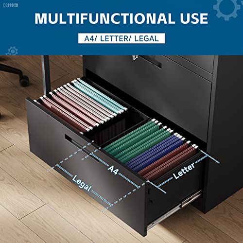 PEUKC 2-Drawer Metal File Cabinet With Shelves - Image 3