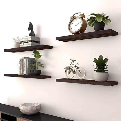 PHPH Wood Floating Shelves for Bedroom, Set of 6 - Image 4