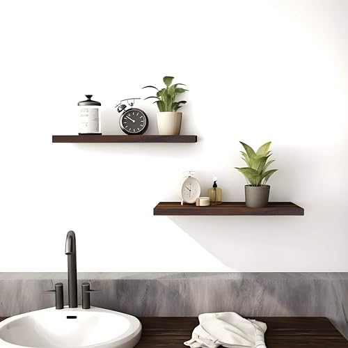 PHPH Wood Floating Shelves for Bedroom, Set of 6 - Image 2