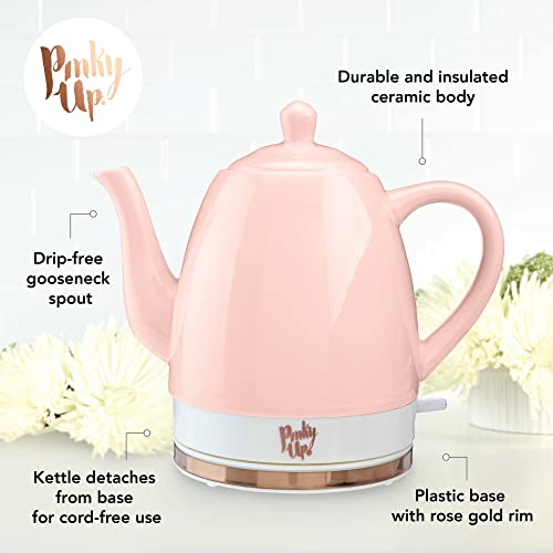 Pinky Up Noelle Ceramic Gooseneck Electric Kettle - Image 2