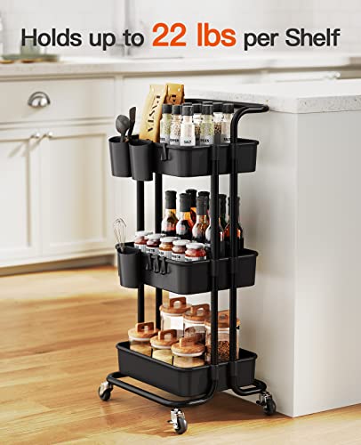 Pipishell 3 Tier Rolling Slim Bathroom Cart - Image 3