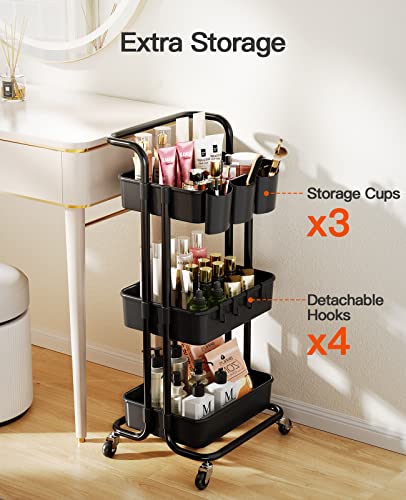 Pipishell 3 Tier Rolling Slim Bathroom Cart - Image 4