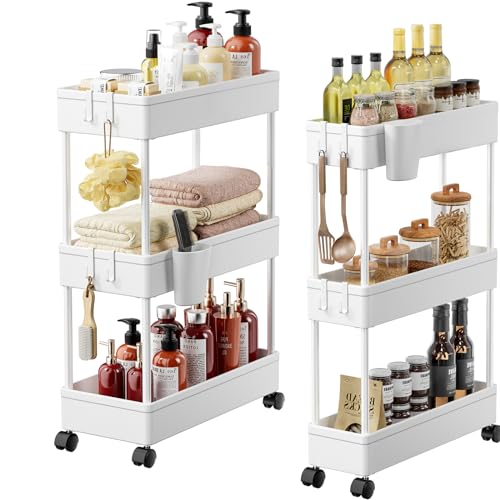 Pipishell 3 Tier Rolling Slim Bathroom Cart - Image 5