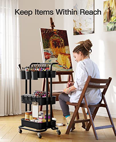 Pipishell 3 Tier Rolling Slim Bathroom Cart - Image 2