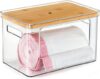Hudgan Plastic Clear Storage Container With Bamboo Top