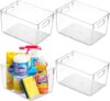 MELDEVO Plastic Kitchen Pantry Storage Bins