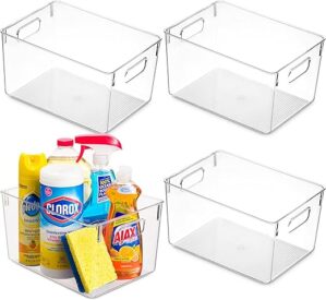 MELDEVO Plastic Kitchen Pantry Storage Bins