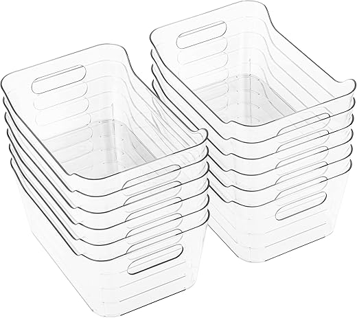 Tiawudi Plastic Storage Bins, Multi-Use Organizer