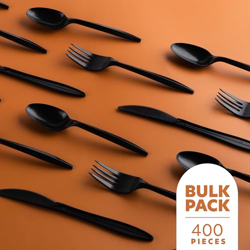 PLASTICPRO 400 Pack Assorted Colored Plastic Utensils - Image 4
