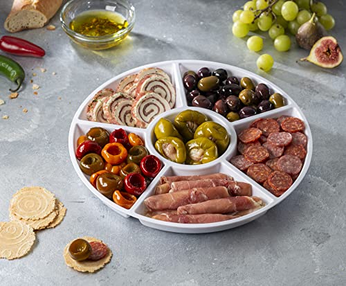 PLASTICPRO 6 Sectional Round Plastic Serving Tray - Image 3