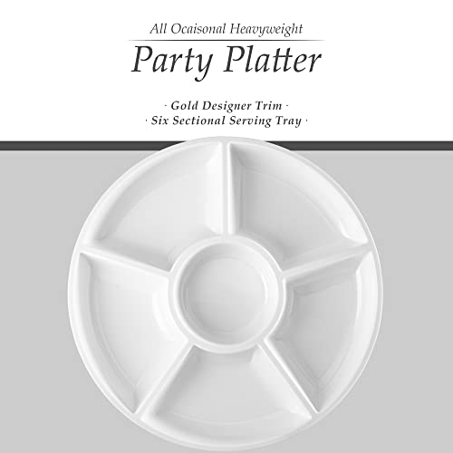 PLASTICPRO 6 Sectional Round Plastic Serving Tray - Image 5
