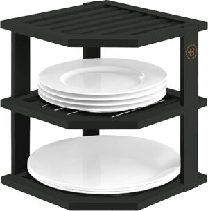 Bambüsi Plate Organizer For Cabinet – Bamboo